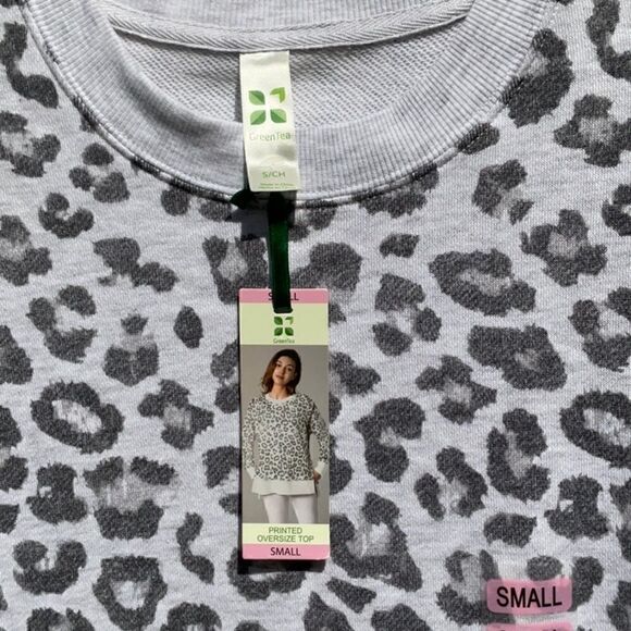 Take 50% OFF- GreenTea Printed Oversized Top, Size-S - Picture 3 of 4